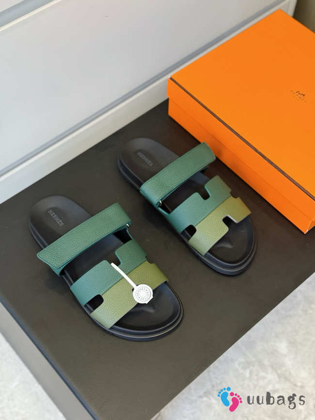 Uubags Hermes Chypre sandal city ​​blue/ bottle green - 1