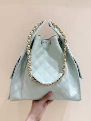 Uubags Chanel 25 Handbag Grained Calfskin & Gold-Tone Metal Light Green 40x30x15cm - 2