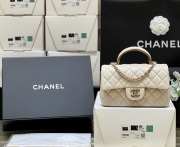 Uubags Chanel Classic Mini Top Handle Bag In Beige/ Caramel 20cm - 6