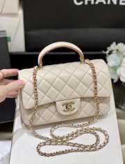 Uubags Chanel Classic Mini Top Handle Bag In Beige/ Caramel 20cm - 4