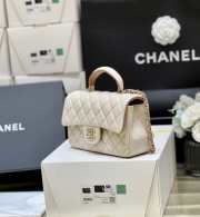 Uubags Chanel Classic Mini Top Handle Bag In Beige/ Caramel 20cm - 3