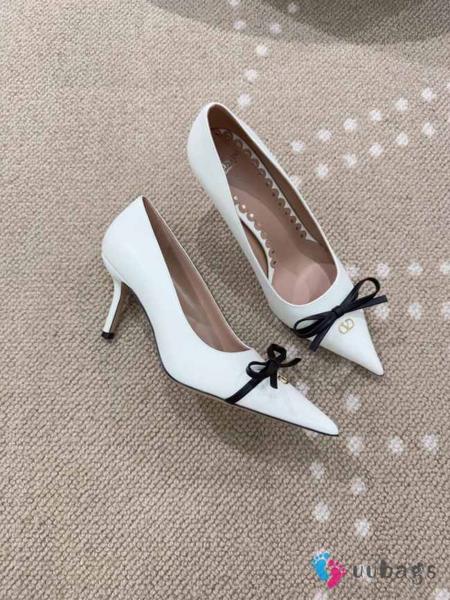 Uubags Valentino Garavani bow-detail slingback pumps in white 4.5cm - 1