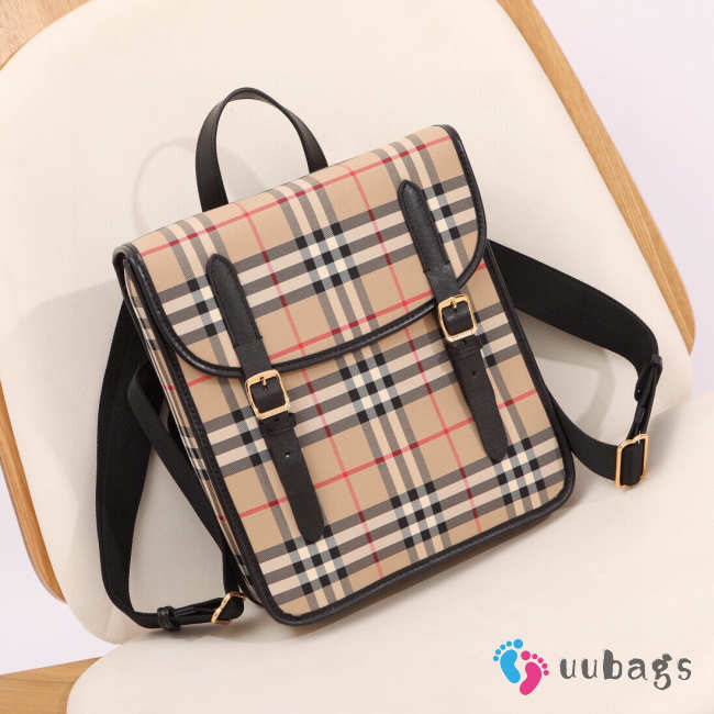 Uubags Burberry Logo print coated canvas satchel backpack 26x9x30cm - 1