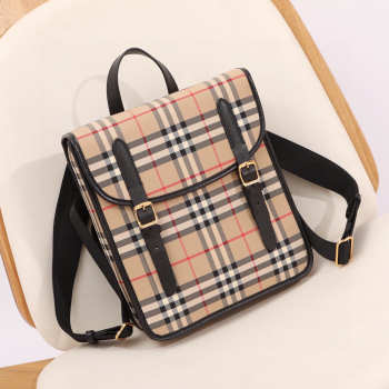 Uubags Burberry Logo print coated canvas satchel backpack 26x9x30cm