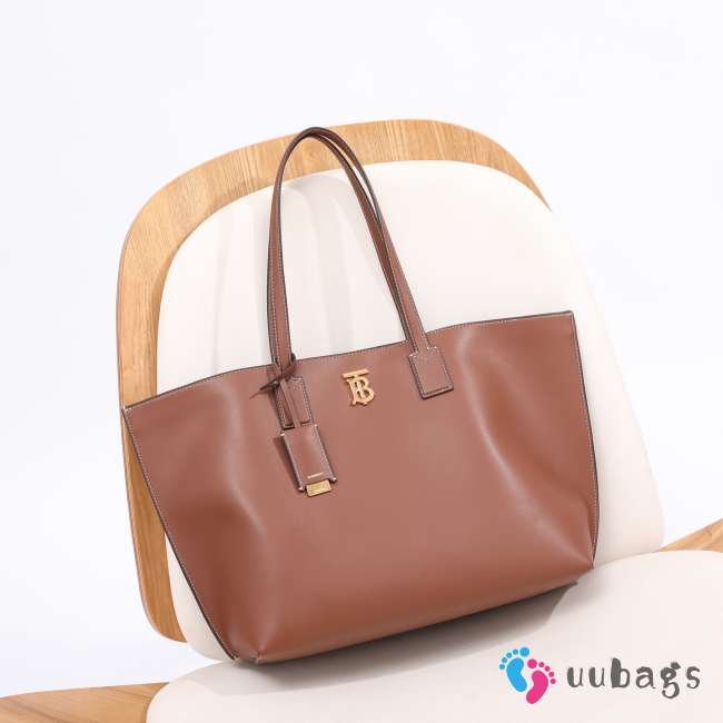Uubags Burberry TB Medium Leather Tote Bag Brown 34x14x28cm - 1
