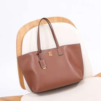 Uubags Burberry TB Medium Leather Tote Bag Brown 34x14x28cm