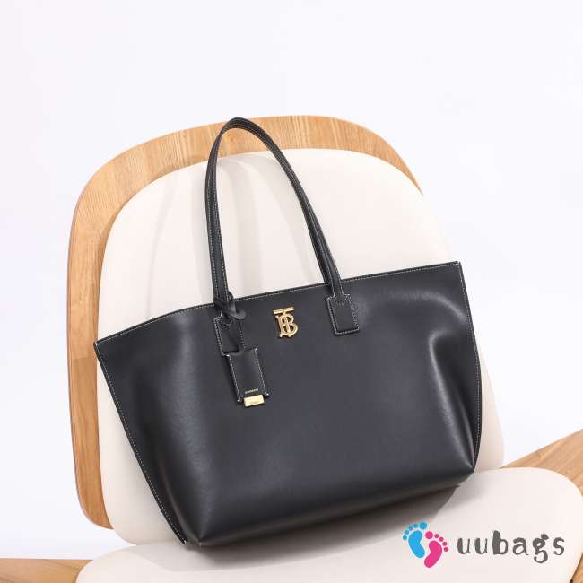 Uubags Burberry TB Medium Leather Tote Bag Black 34x14x28cm - 1
