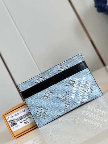 Uubags Louis Vuitton M14766 Double Card Holder In Blue 11x7x1.5cm