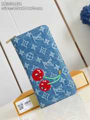 Uubags Louis Vuitton M23161 LV x TM Zippy wallet monogram cherry denim 19.5x10.5x2.5cm - 1