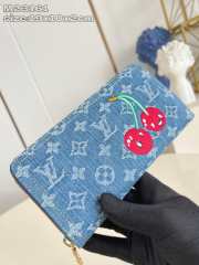 Uubags Louis Vuitton M23161 LV x TM Zippy wallet monogram cherry denim 19.5x10.5x2.5cm - 4