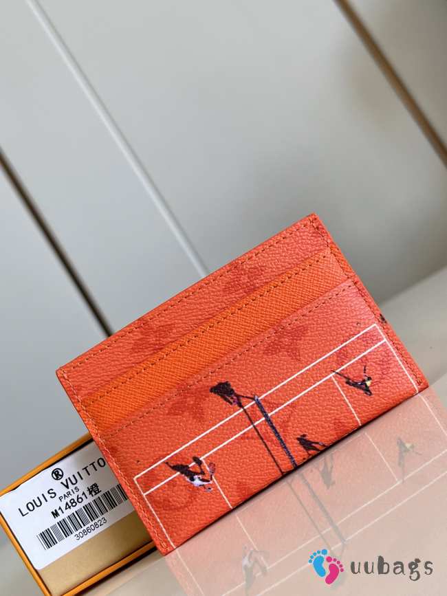 Uubags Louis Vuitton M14863 Double Card Holder Tennis Clay Orange 11x7x1.5cm - 1