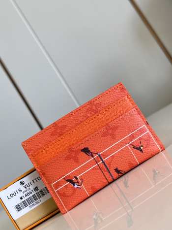 Uubags Louis Vuitton M14863 Double Card Holder Tennis Clay Orange 11x7x1.5cm