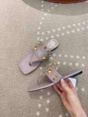 Uubags Valentino Garavani Plaster Caster Thong Sandal in in Goatskin Rose Pink - 5