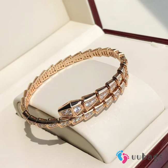 Uubags Bvlgari Serpenti Viper 18 kt yellow gold bracelet set with full pave diamonds - 1