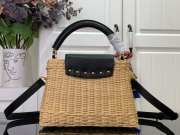 Uubags Louis Vuitton M14366 Capucines BB Rattan And Cowhide Bag In Black 18x27x9cm - 4