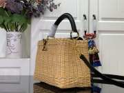 Uubags Louis Vuitton M14366 Capucines BB Rattan And Cowhide Bag In Black 18x27x9cm - 2