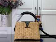 Uubags Louis Vuitton M14365 Capucines Mini Rattan And Cowhide Bag In Black 14x21x8cm - 1