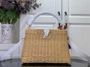 Uubags Louis Vuitton M14366 Capucines BB Rattan And Cowhide Bag In White 18x27x9cm - 1