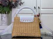 Uubags Louis Vuitton M14366 Capucines BB Rattan And Cowhide Bag In White 18x27x9cm - 4