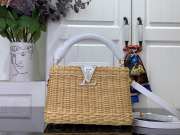 Uubags Louis Vuitton M14365 Capucines Mini Rattan And Cowhide Bag In White 14x21x8cm - 1