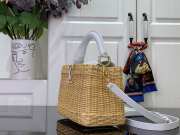 Uubags Louis Vuitton M14365 Capucines Mini Rattan And Cowhide Bag In White 14x21x8cm - 6