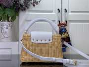 Uubags Louis Vuitton M14365 Capucines Mini Rattan And Cowhide Bag In White 14x21x8cm - 3