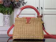 Uubags Louis Vuitton M14366 Capucines BB Rattan And Cowhide Bag In Pink 18x27x9cm - 1