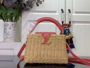 Uubags Louis Vuitton M14365 Capucines Mini Rattan And Cowhide Bag In Pink 14x21x8cm - 1