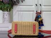 Uubags Louis Vuitton M14365 Capucines Mini Rattan And Cowhide Bag In Pink 14x21x8cm - 6