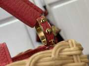 Uubags Louis Vuitton M14365 Capucines Mini Rattan And Cowhide Bag In Pink 14x21x8cm - 5