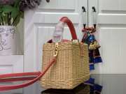 Uubags Louis Vuitton M14365 Capucines Mini Rattan And Cowhide Bag In Pink 14x21x8cm - 4