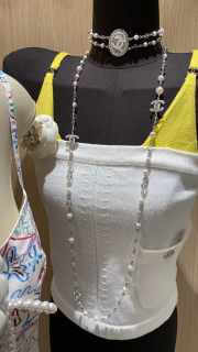 Uubags Chanel Choker Silver, White & Crystal - 2