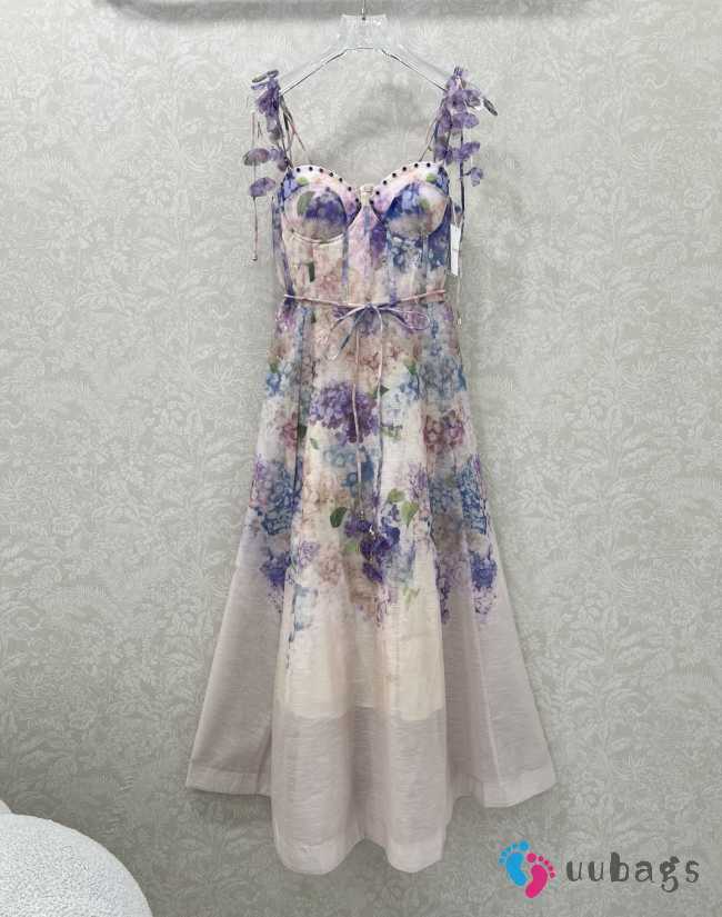 Uubags Zimmermann floral-print maxi dress in purple - 1