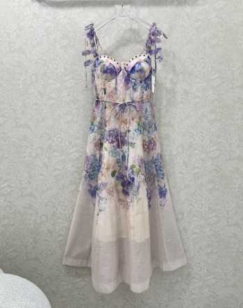 Uubags Zimmermann floral-print maxi dress in purple