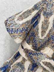 Uubags Zimmermann Pleated Mini Dress In Blue Paisley  - 4