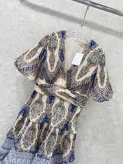 Uubags Zimmermann Pleated Mini Dress In Blue Paisley  - 3