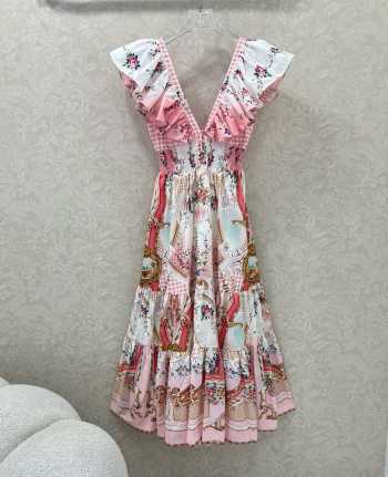 Uubags Zimmermann Camilla Tiered linen maxi dress in pink