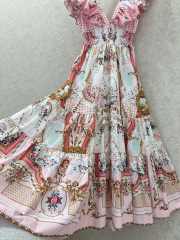 Uubags Zimmermann Camilla Tiered linen maxi dress in pink - 4