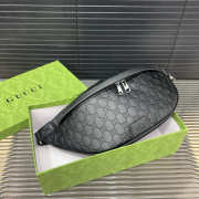 Uubags Gucci GG Embossed Belt Bag in Black 28x17cm - 6