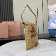 Uubags Miu Miu woven fabric mini-bag beige/cognac 20x23cm - 6