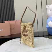 Uubags Miu Miu woven fabric mini-bag beige/cognac 20x23cm - 5