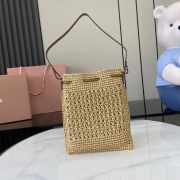 Uubags Miu Miu woven fabric mini-bag beige/cognac 20x23cm - 3