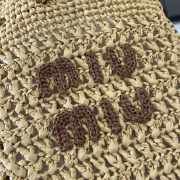 Uubags Miu Miu woven fabric mini-bag beige/cognac 20x23cm - 2