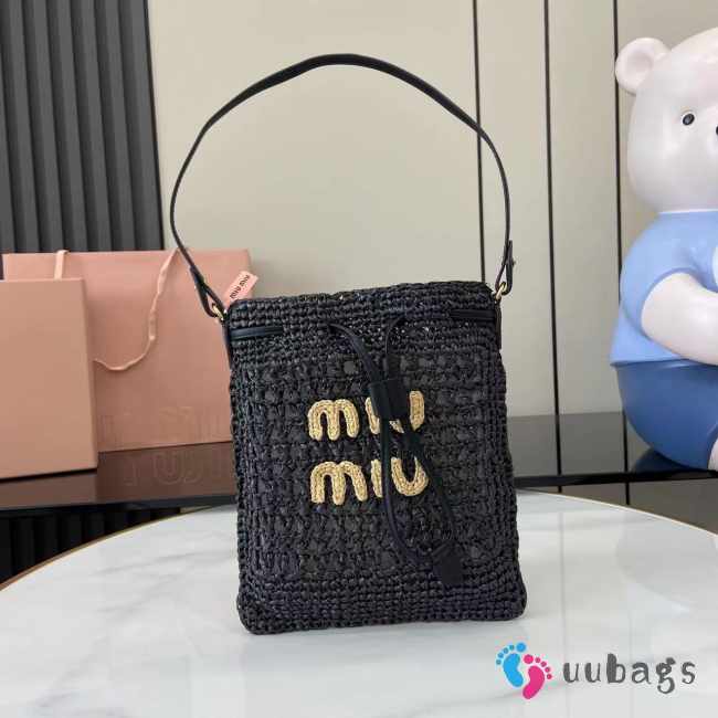Uubags Miu Miu woven fabric mini-bag black 20x23cm - 1