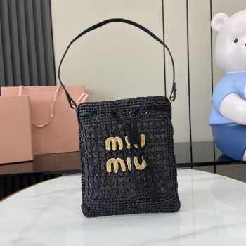 Uubags Miu Miu woven fabric mini-bag black 20x23cm