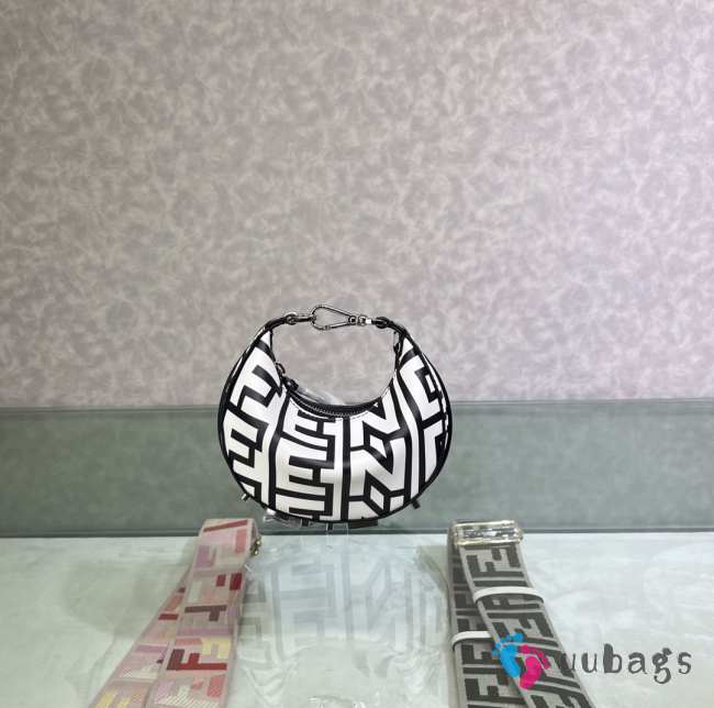 Uubags Fendi x Marc Jacobs Fendigraphy Black and White Hobo Nano Bag 16.5x14x5cm - 1