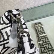 Uubags Fendi x Marc Jacobs Fendigraphy Black and White Hobo Nano Bag 16.5x14x5cm - 2