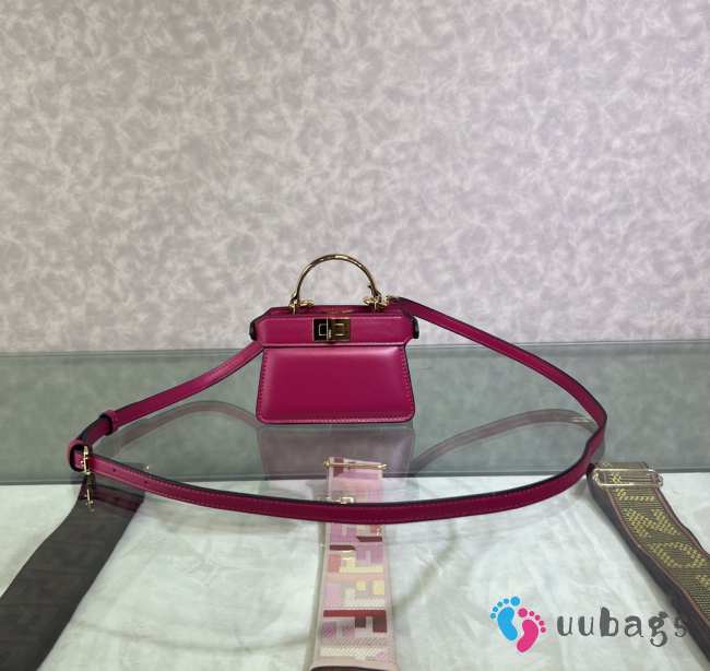 Uubags Fendi micro Peekaboo pink bag nappa leather miniature 11x8x8cm - 1