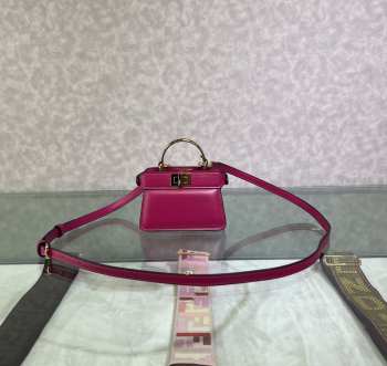 Uubags Fendi micro Peekaboo pink bag nappa leather miniature 11x8x8cm