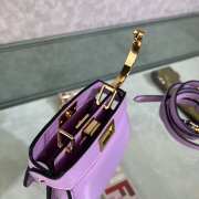 Uubags Fendi micro Peekaboo purple bag nappa leather miniature 11x8x8cm - 6